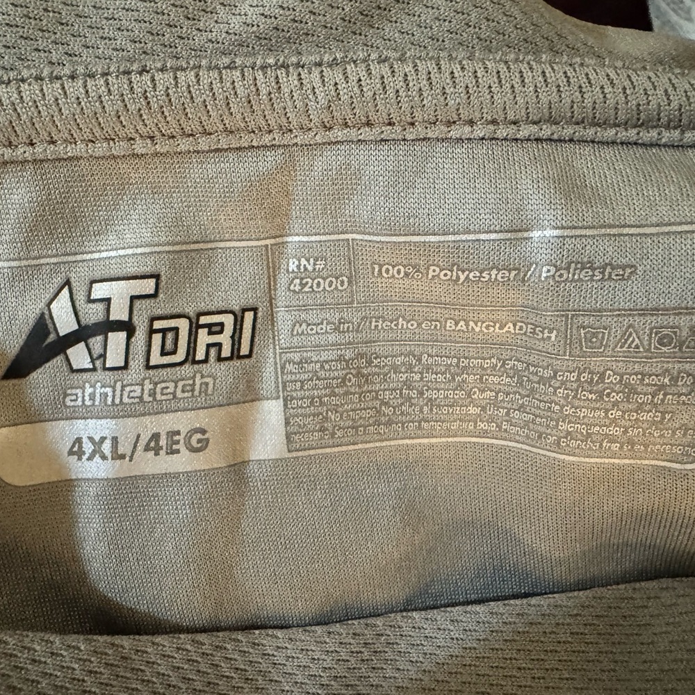 Athletech Gray T-Shirt 4XL